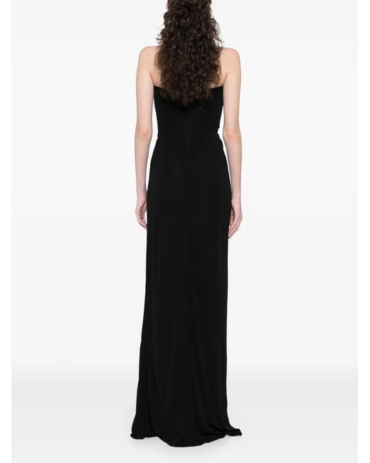 Christopher Esber Black Arced Palm Strapless Dress