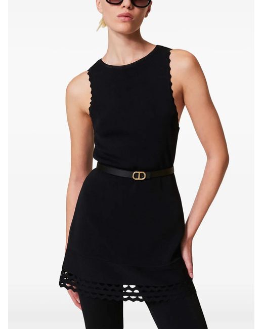 Twinset Black Fine-Knit Top