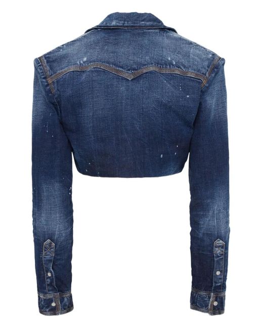 DSquared² Blue Cropped Denim Jacket