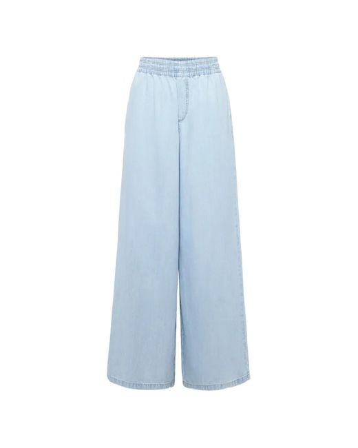 Drykorn Blue Ceiling Elasticated-Waistband Wide-Leg Jeans