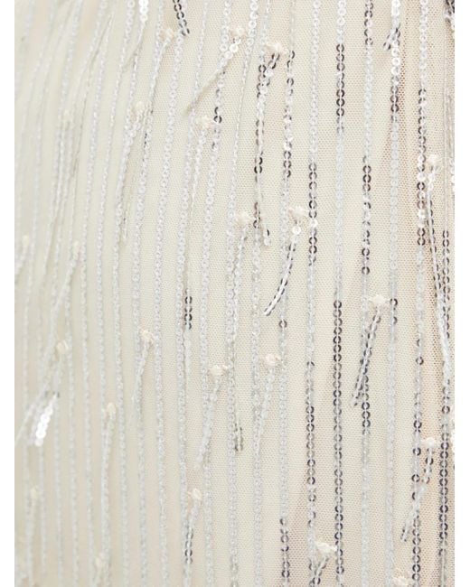 Herskind White Sequin-Embellishment Maxi Skirt