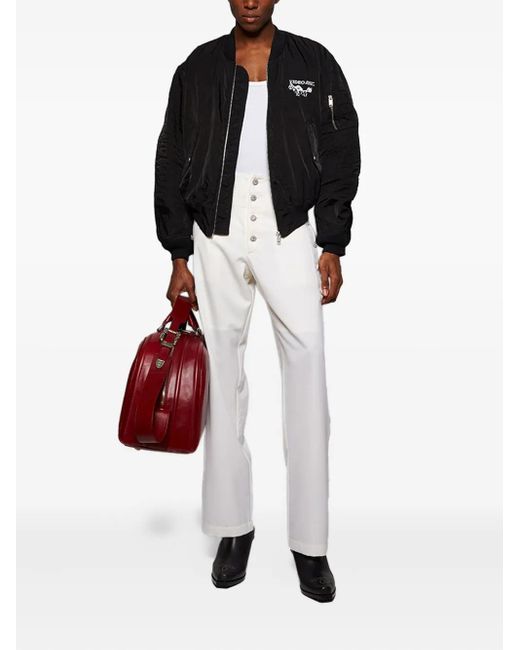 Bluemarble White Mariner Jewelled Button Trousers for men