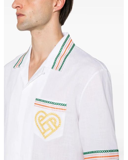 Casablanca White Gradient Heat Broderie-Anglaise Shirt for men