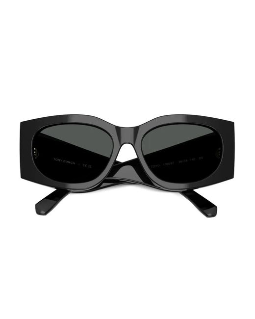 Tory Burch Black Oval Sunglasses