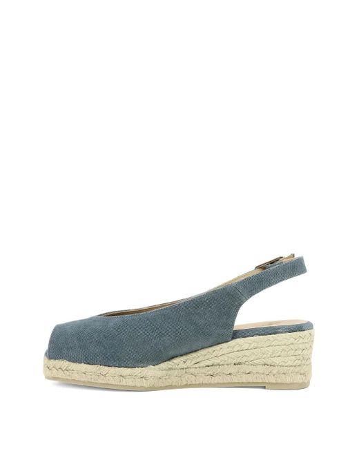 Castaner Blue Slingback Wedge Heeled Espadrilles