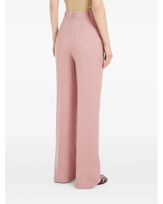 Max Mara Broek Met Geplooid Detail in het Pink