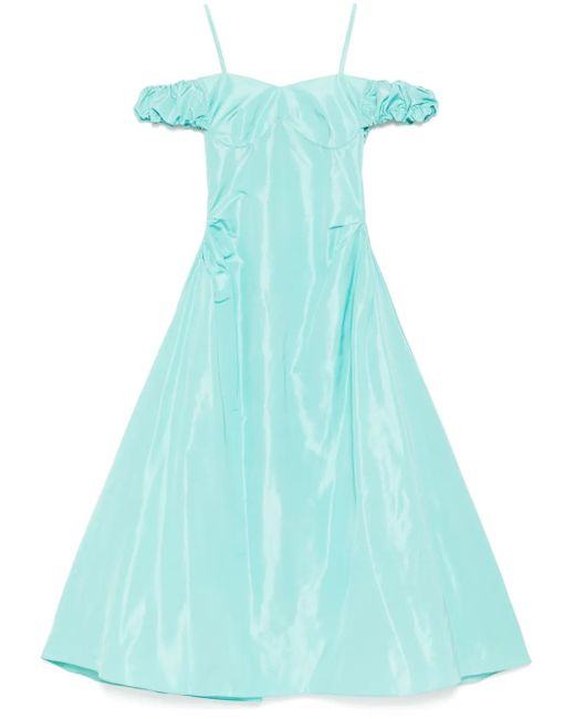 Saiid Kobeisy Blue Midi Taffeta Dress