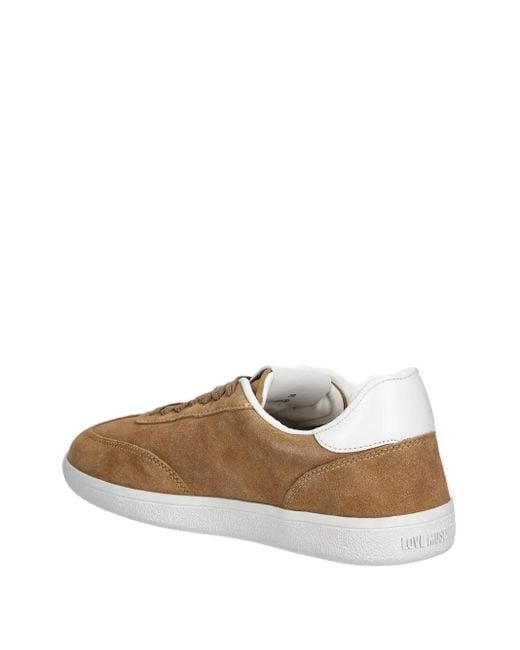 Love Moschino Brown Heart Suede Sneakers