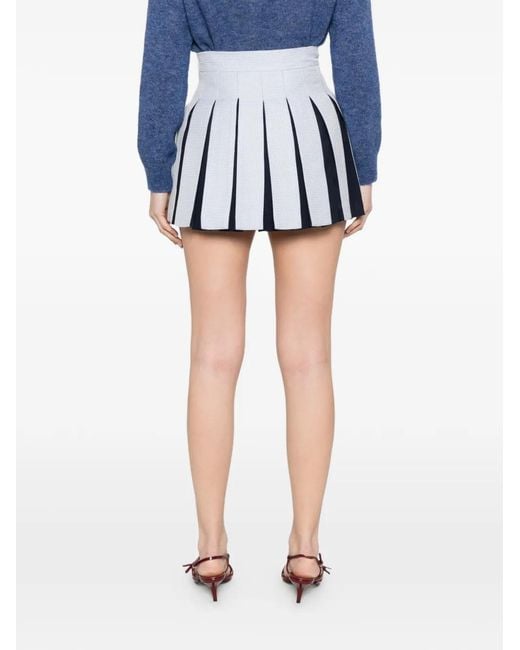 Vivetta White Textured Pleated Mini Skirt