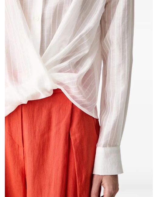 ViCOLO Red Striped Twist-Front Blouse