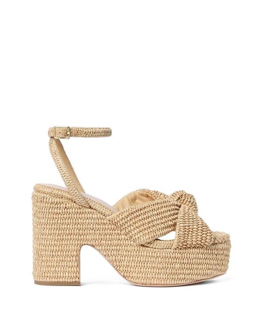 Loeffler Randall Natural Liza Knotted Wedge Sandals