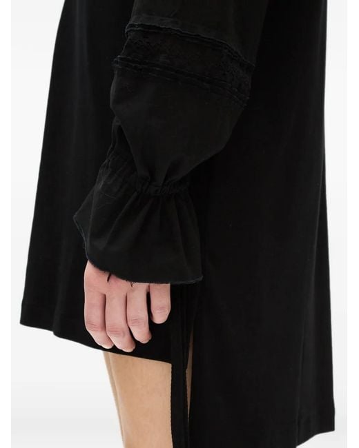 Ann Demeulemeester Black Robe Courte Lucina À Empiècements