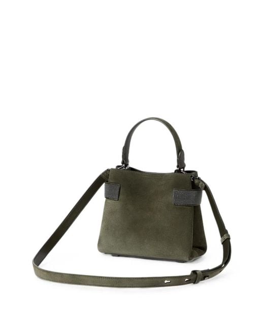 Brunello Cucinelli Black Essence Small Top-Handle Bag