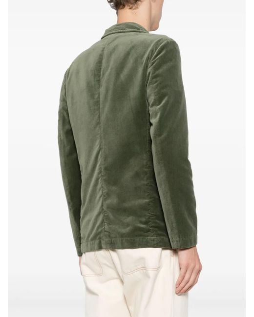 Aspesi Green Velvet Single-Breasted Blazer for men