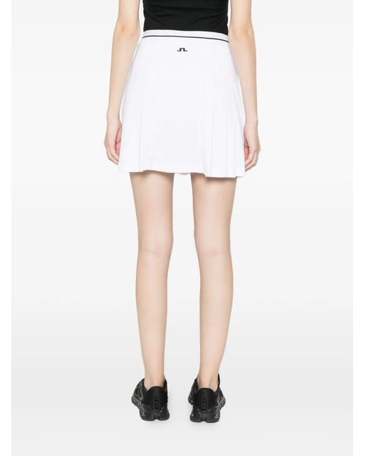 J.Lindeberg White Pleated Trim Short Skirt