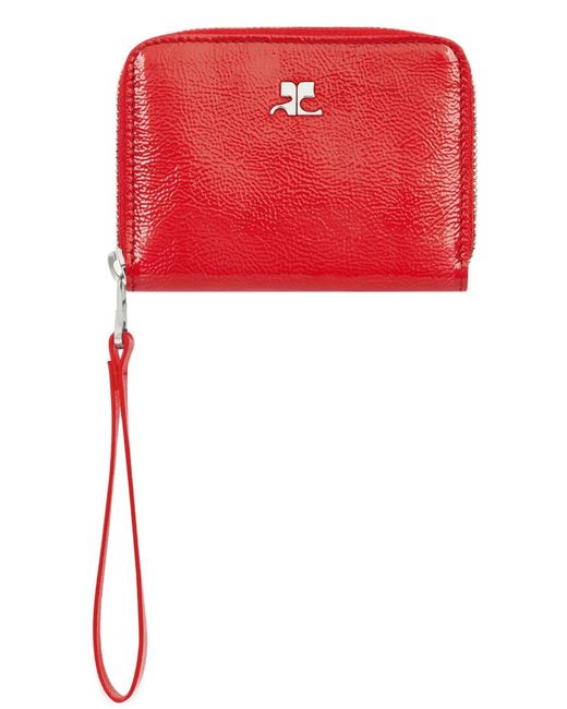 Portefeuille Compact À Fermeture Zippée Courreges en coloris Red