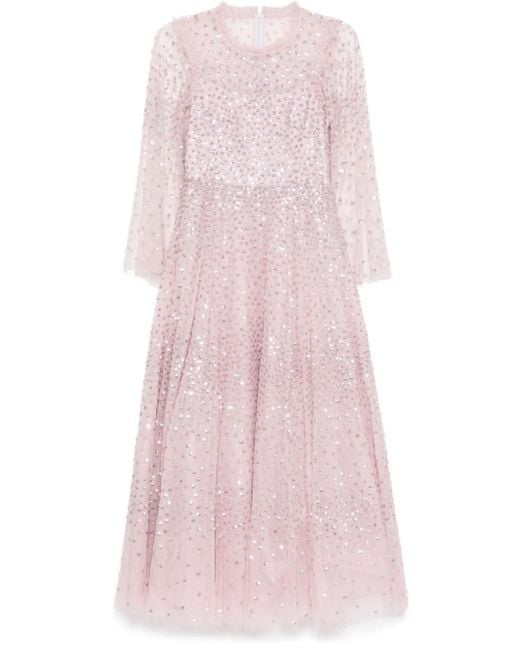 Needle & Thread Avondjurk Met Stippen in het Pink