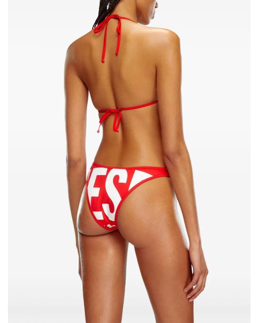 Diesel BFB-Sees-O ビキニトップ XS 黒赤 水着 ディーゼル DIESEL Bfb-Sees-A Logo-Print Bikini Top in Red | Lyst