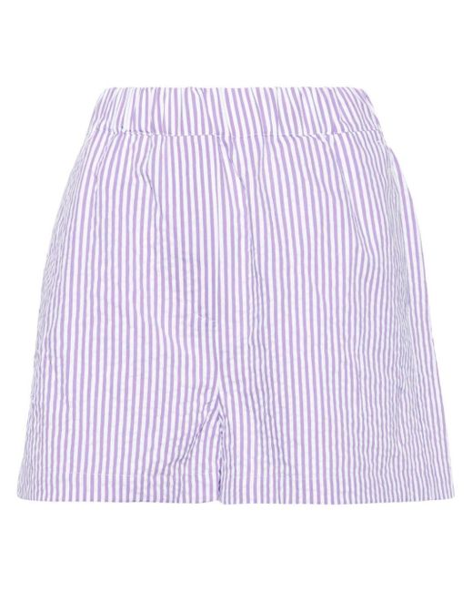 Manuel Ritz Purple Striped Seersucker Shorts