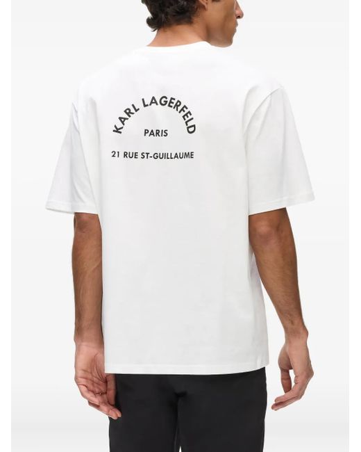 Karl Lagerfeld White Rue St-Guillaume Relaxed T-Shirt for men