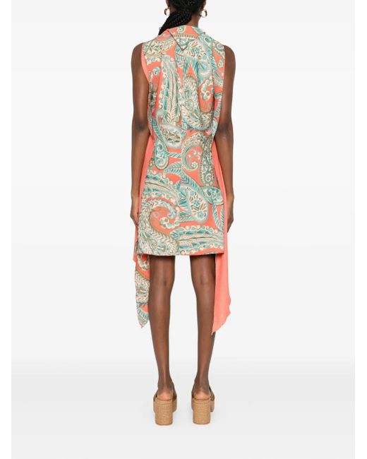 Etro White Paisley-Print Mini Dress