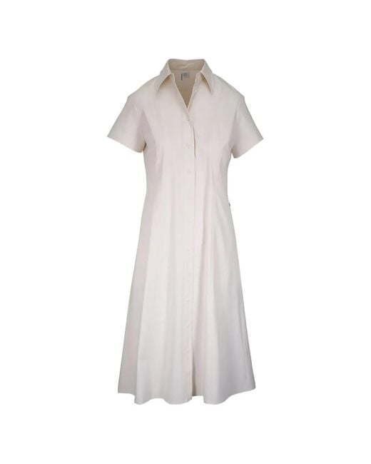 Bogner White Alison Short-Sleeve Midi Dress