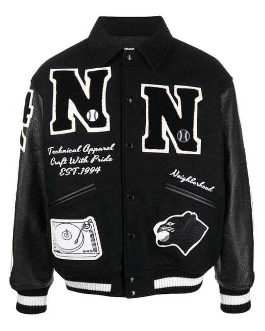 Neighborhood Stadium Varsity Bomber Jacket in Black for Men | Lyst