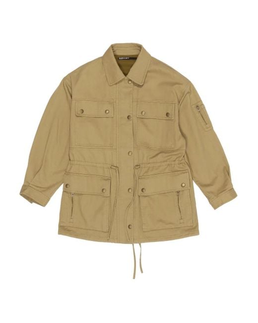 Bimba Y Lola Natural Kordelzug-Jacke mit Klappentasche