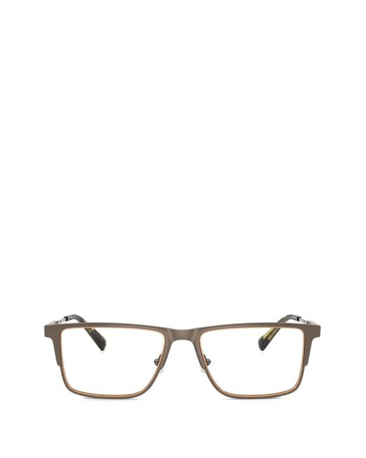 Michael Kors Brown Hidden Hills Matte Rectangle-Frame Glasses for men
