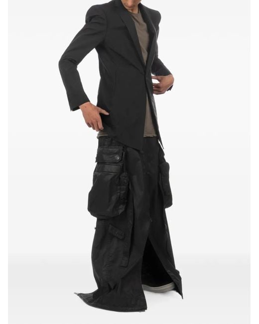 Julius Black Gas Mask Woven Asymmetric Skirt for men