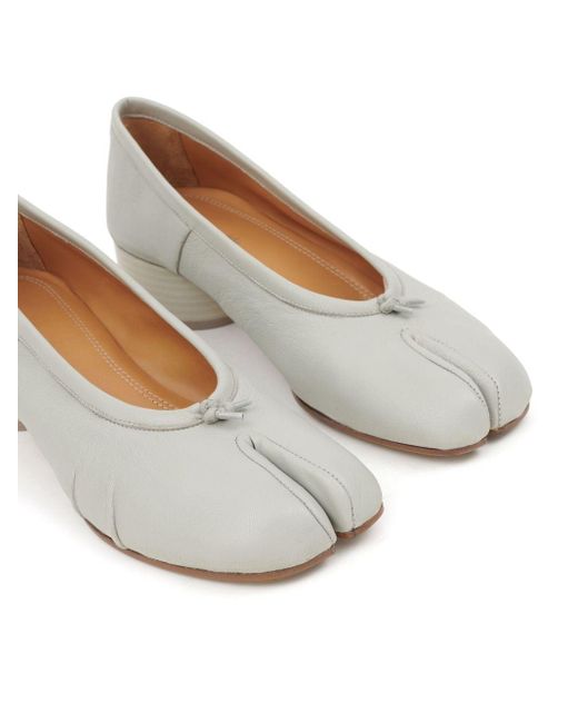 Maison Margiela White Tabi New Leather Ballerina Shoes