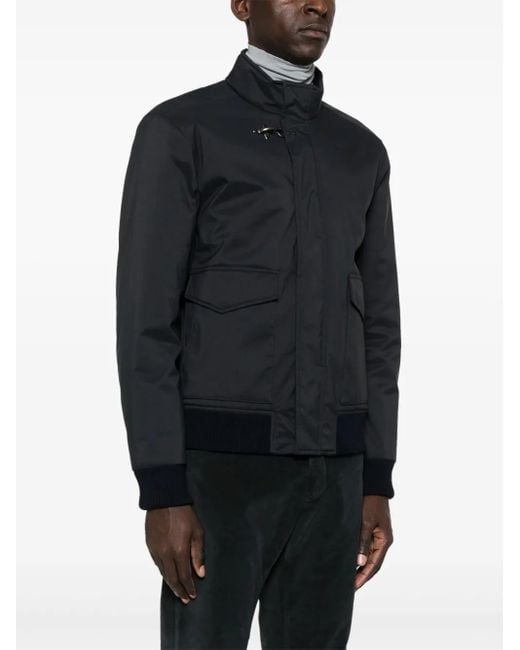 Fay Blue Mock-Neck Zip-Up Bomber Jacket for men