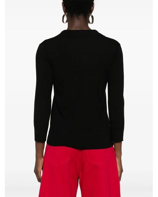 Iceberg Black Virgin Wool Polo Top