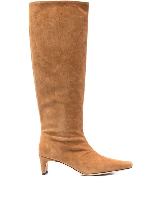 Staud Suede Knee-high Boots Brown