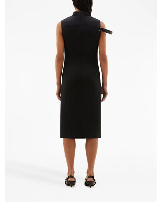 Courreges Black Straped Tailored Twill Dress