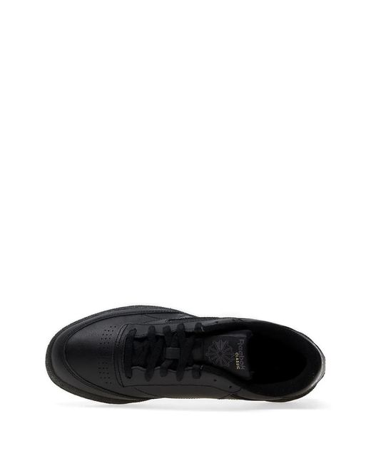Reebok Black Perforated Leather Sneakers for men