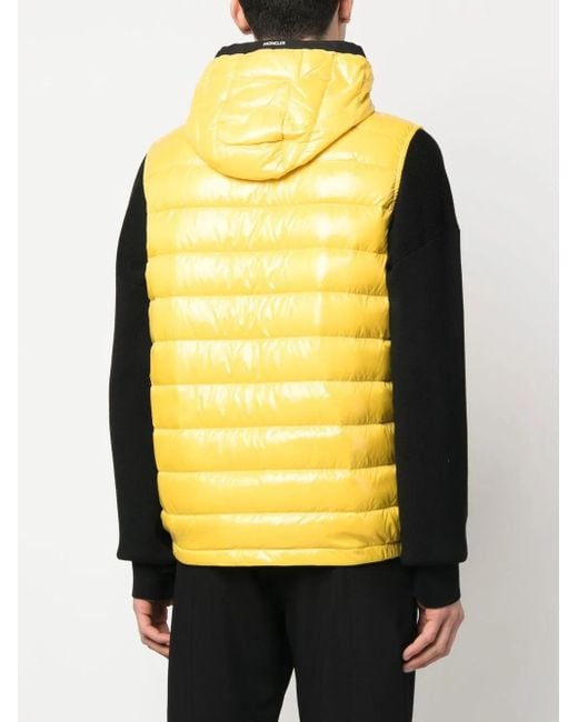 Moncler Yellow Chest Logo-Patch Padded Gilet for men