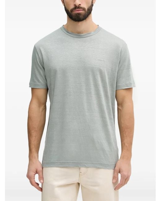Gant Gray Embroidered-Logo T-Shirt for men