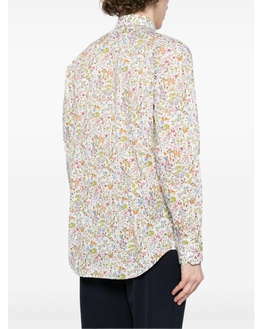 Paul Smith White Liberty Floral-print Organic Cotton Shirt for men