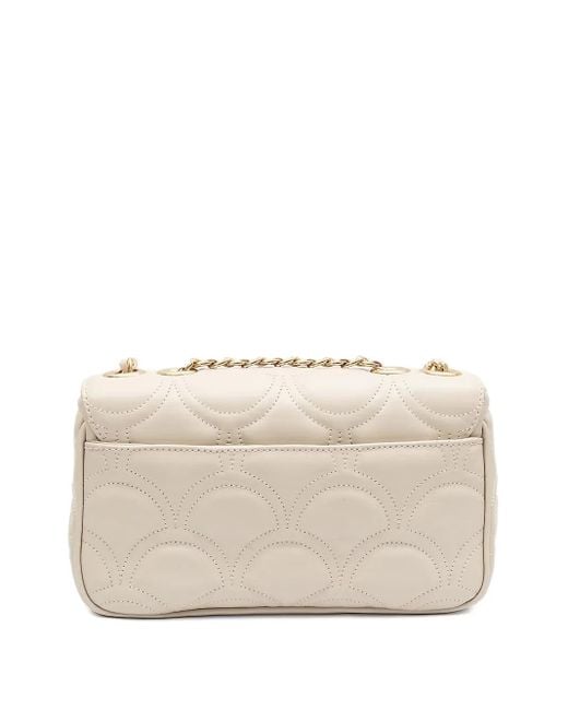Quilted appliqué shoulder bag Isla de color Natural