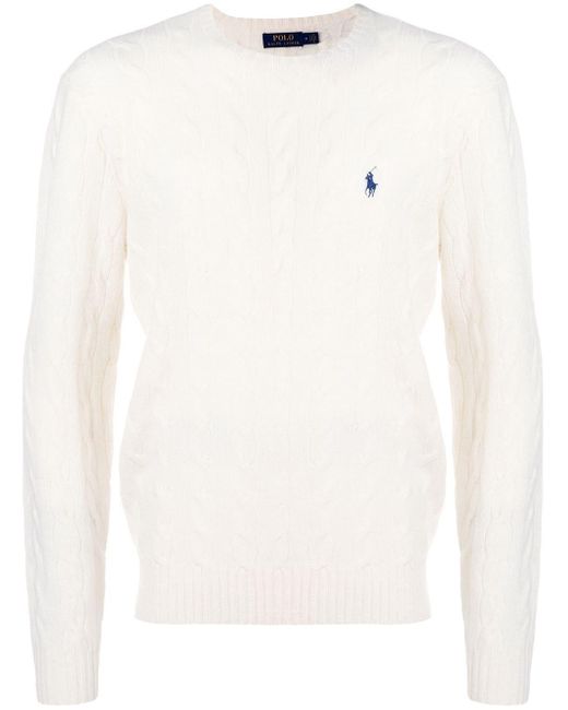 Ralph lauren white knitted jumper Clearance