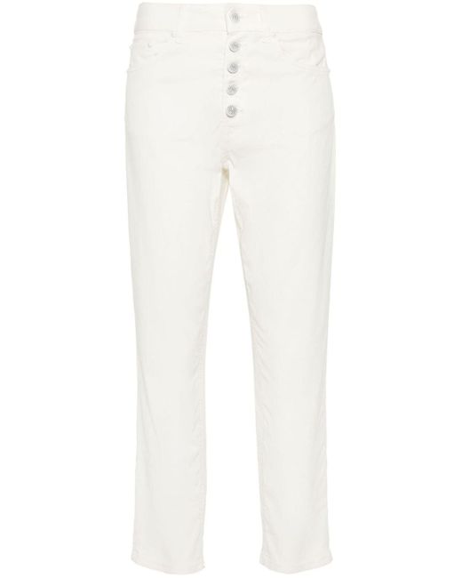 Dondup White Koons Cropped Straight-leg Trousers