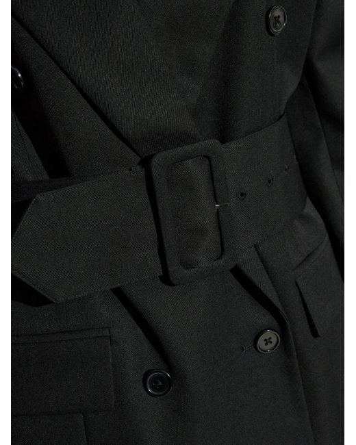 ROTATE BIRGER CHRISTENSEN Black Blazer Ceinturé À Boutonnière Croisée