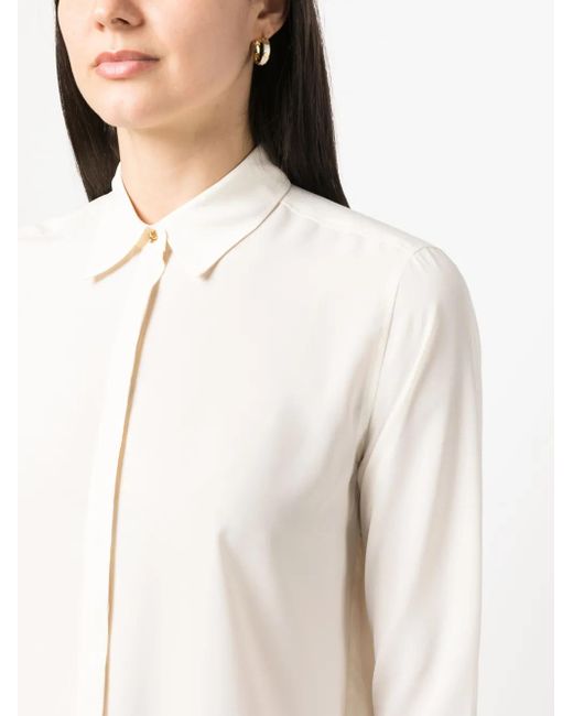 Ralph Lauren White Kristy Long-Sleeve Shirt