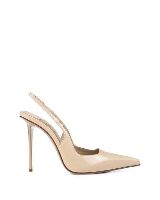 Le Silla White Amelia Pointed-Toe Slingback Pumps