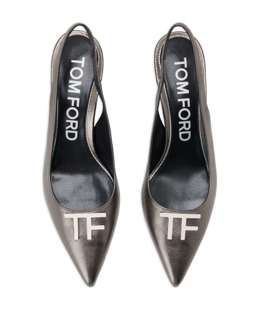 Zapatos con tacón de 65mm y logo Tom Ford de color Metallic
