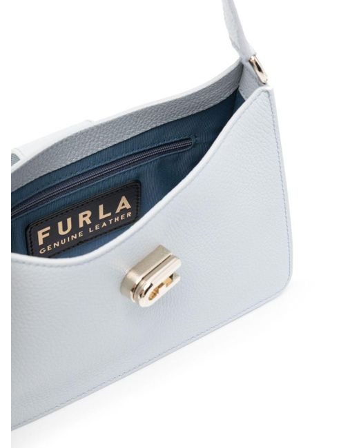 Furla White 1927 Grained Leather Bag