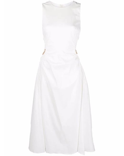 Patrizia Pepe White Abito Essential Cut-Out Dress
