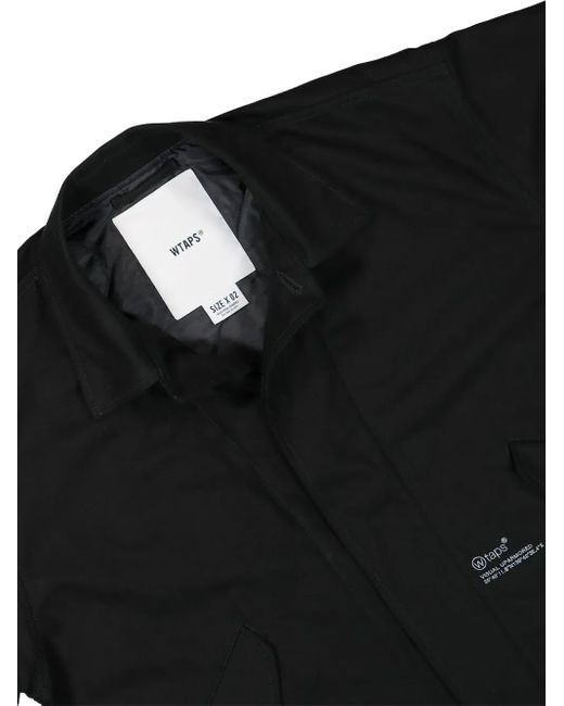 (w)taps Black Cross-Print Coat for men