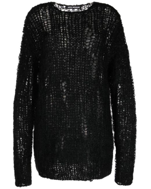 Junya Watanabe Open-knit Mohair-blend Jumper in Black | Lyst Canada